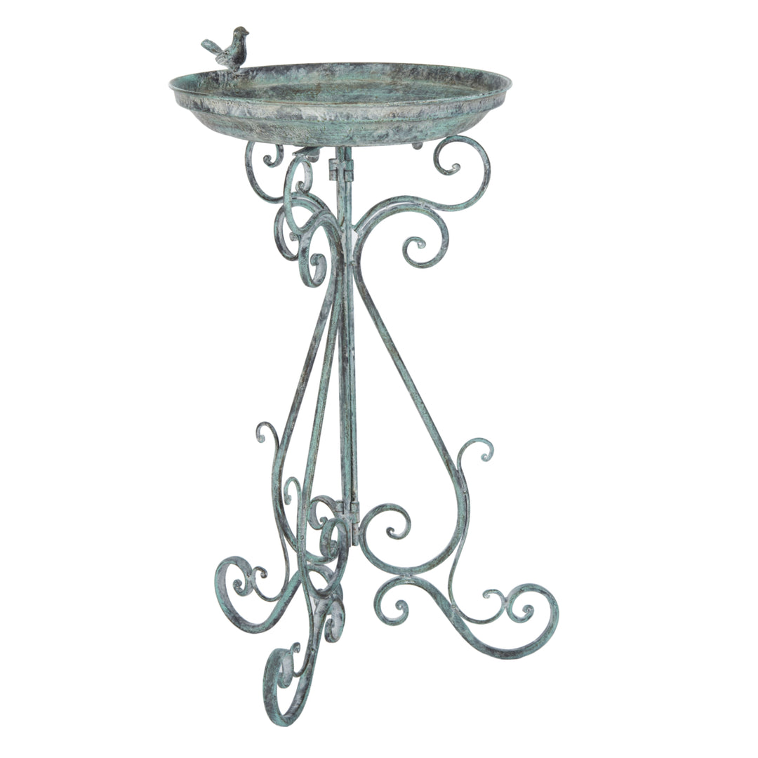 SAFAVIEH Outdoor Collection Ashlan Bird Bath Ant Dark Green Image 4