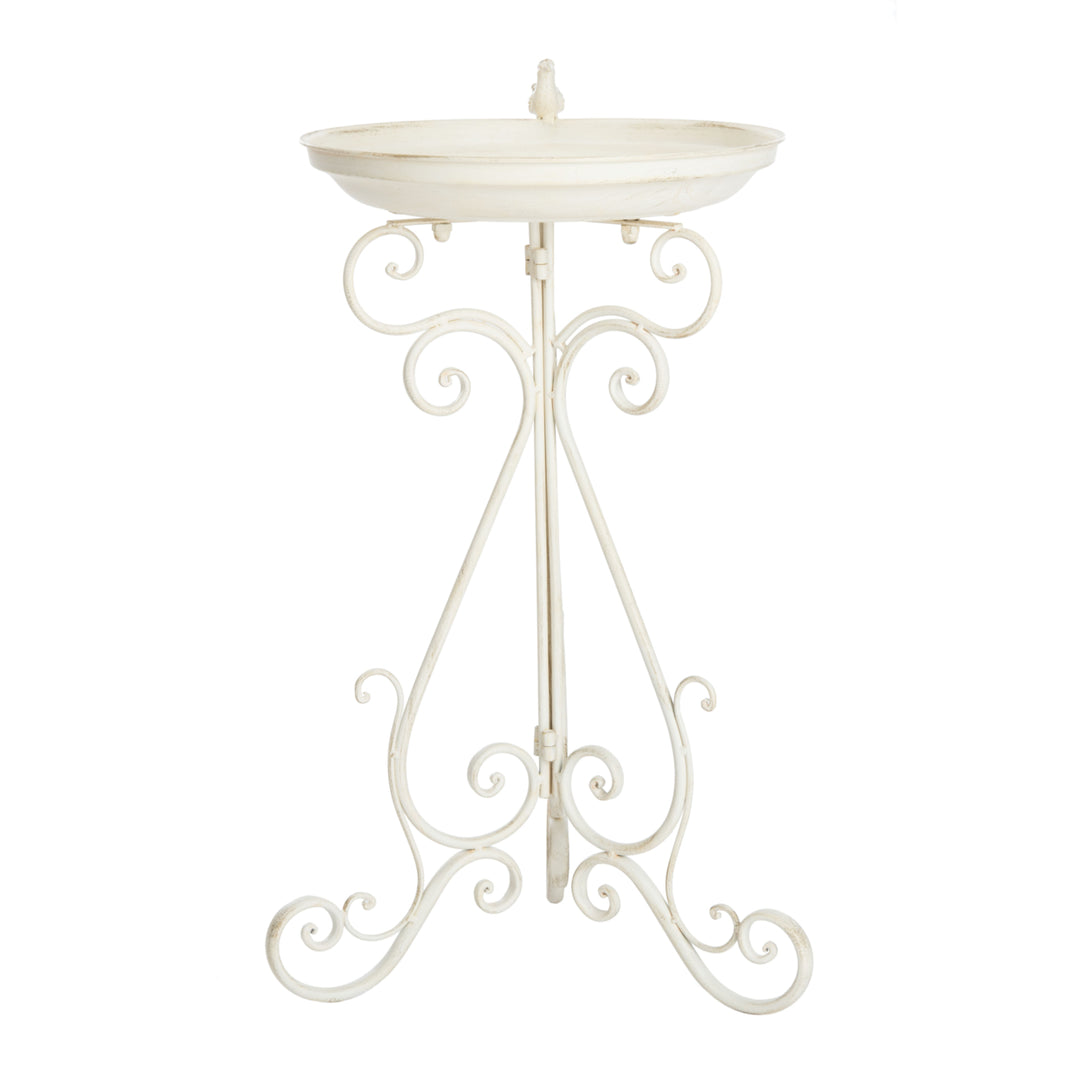 SAFAVIEH Outdoor Collection Ashlan Bird Bath Pearl White Image 3