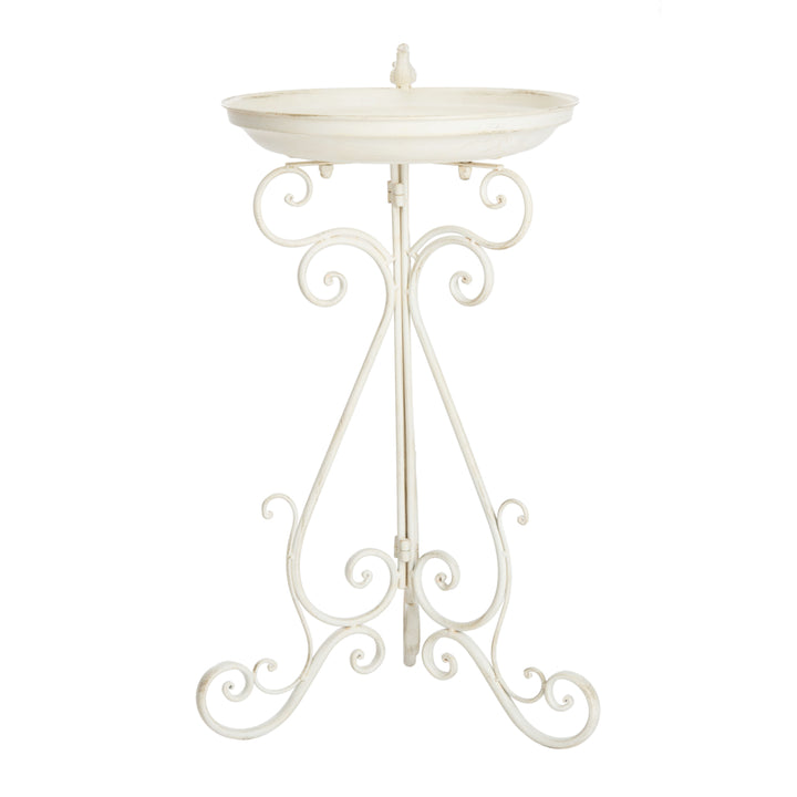 SAFAVIEH Outdoor Collection Ashlan Bird Bath Pearl White Image 3