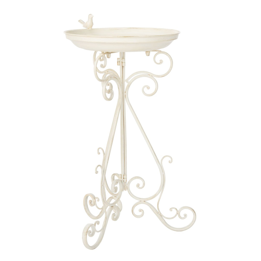 SAFAVIEH Outdoor Collection Ashlan Bird Bath Pearl White Image 4