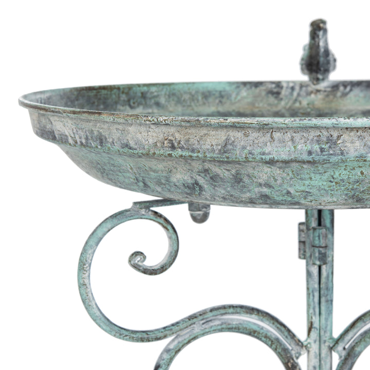 SAFAVIEH Outdoor Collection Ashlan Bird Bath Ant Dark Green Image 6