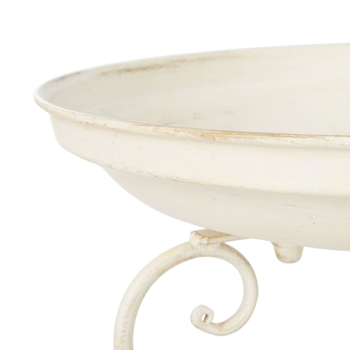 SAFAVIEH Outdoor Collection Ashlan Bird Bath Pearl White Image 6