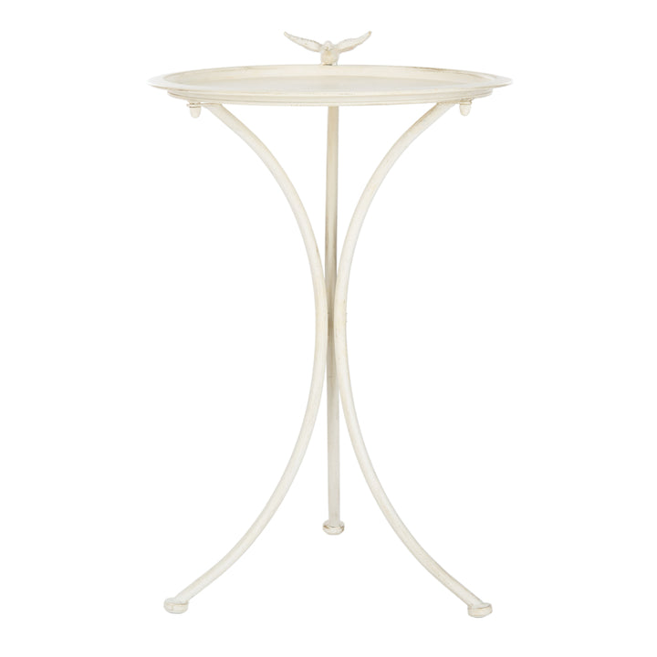 SAFAVIEH Outdoor Collection Kensi Bird Bath Pearl White Image 4