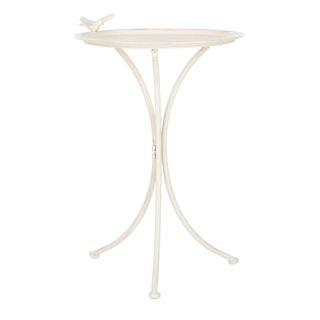 SAFAVIEH Outdoor Collection Kensi Bird Bath Pearl White Image 5