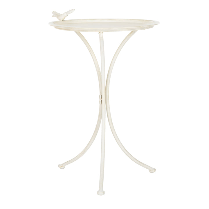 SAFAVIEH Outdoor Collection Kensi Bird Bath Pearl White Image 5