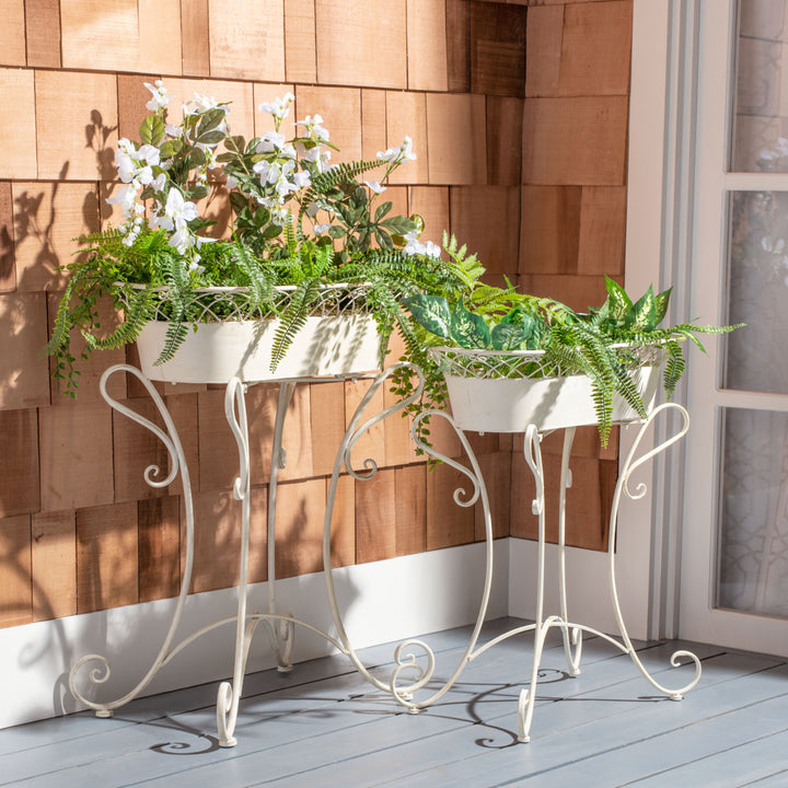 SAFAVIEH Outdoor Collection Hendrick Planters Pearl White Image 1