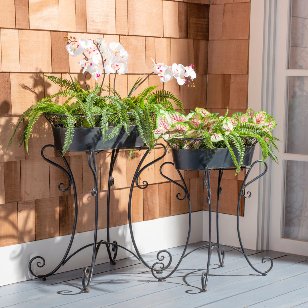 SAFAVIEH Outdoor Collection Hendrick Planters Black Rust Image 1