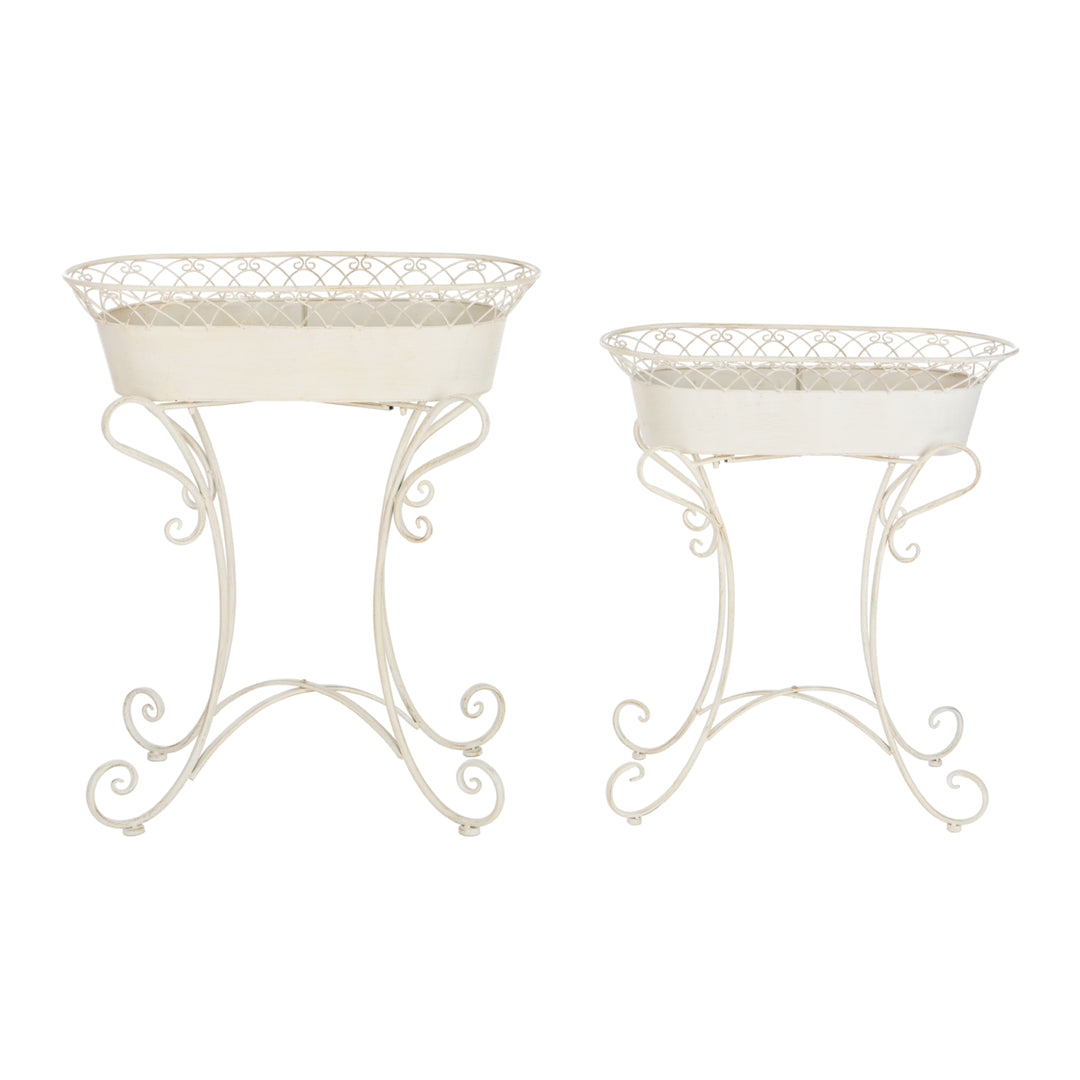 SAFAVIEH Outdoor Collection Hendrick Planters Pearl White Image 3