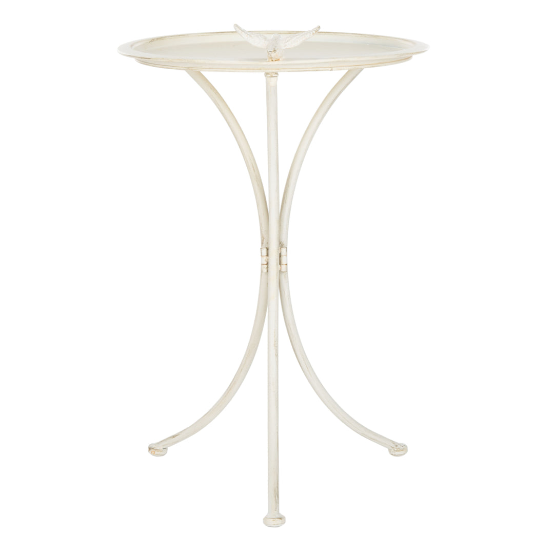 SAFAVIEH Outdoor Collection Kensi Bird Bath Pearl White Image 10