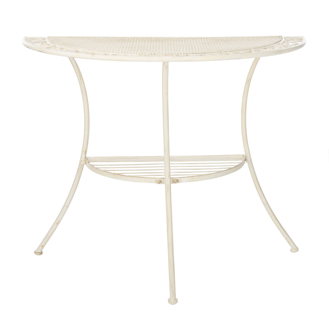 SAFAVIEH Outdoor Collection Genson End Table Pearl White Image 3