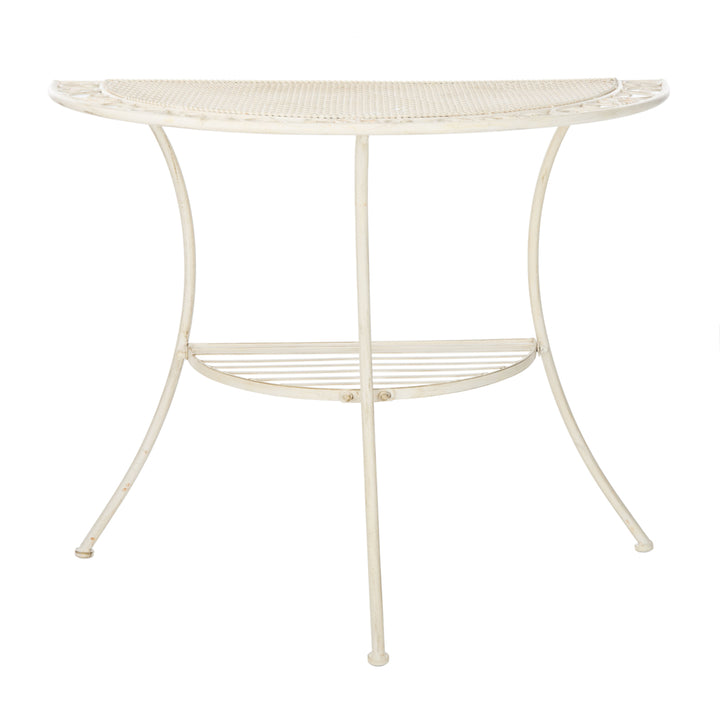 SAFAVIEH Outdoor Collection Genson End Table Pearl White Image 3