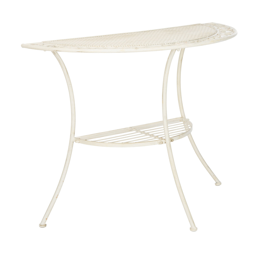 SAFAVIEH Outdoor Collection Genson End Table Pearl White Image 4