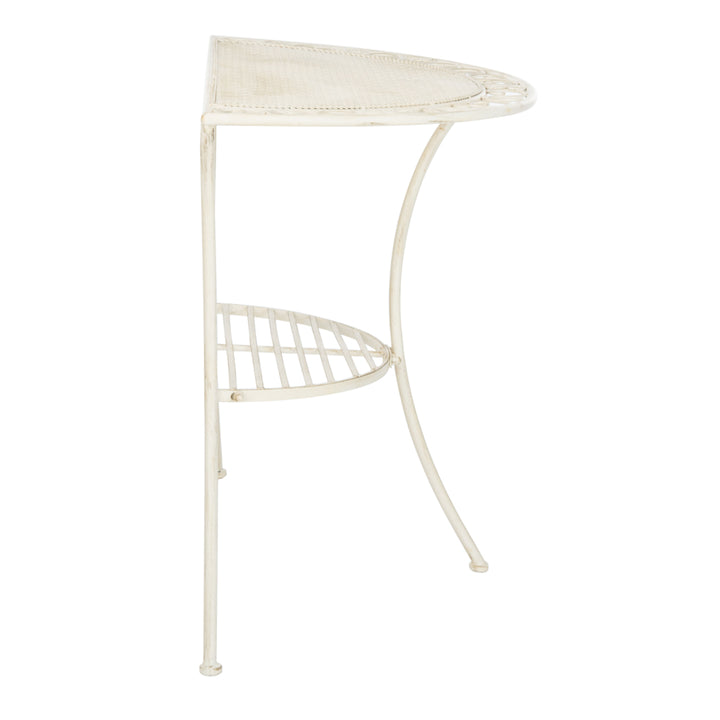 SAFAVIEH Outdoor Collection Genson End Table Pearl White Image 5