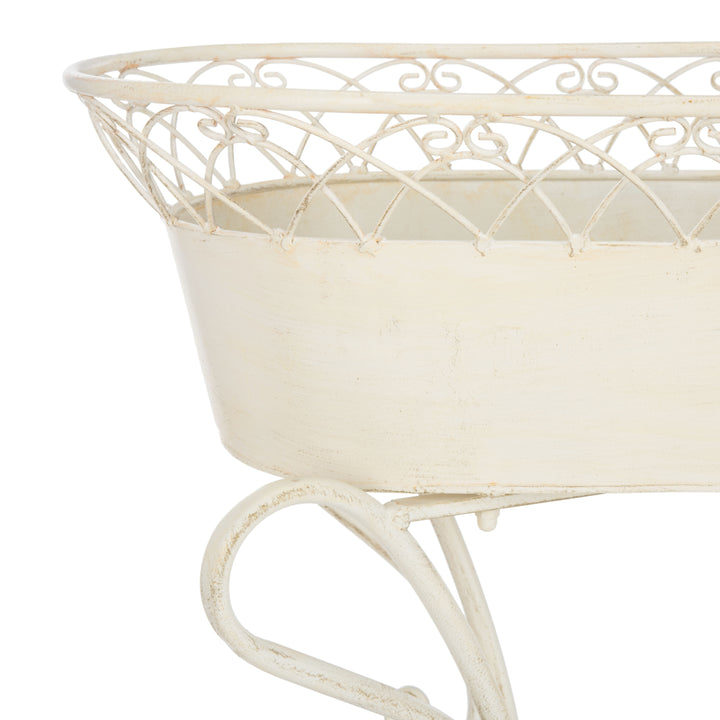 SAFAVIEH Outdoor Collection Hendrick Planters Pearl White Image 7