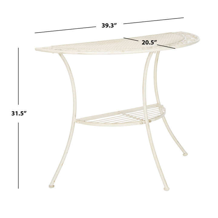 SAFAVIEH Outdoor Collection Genson End Table Pearl White Image 6