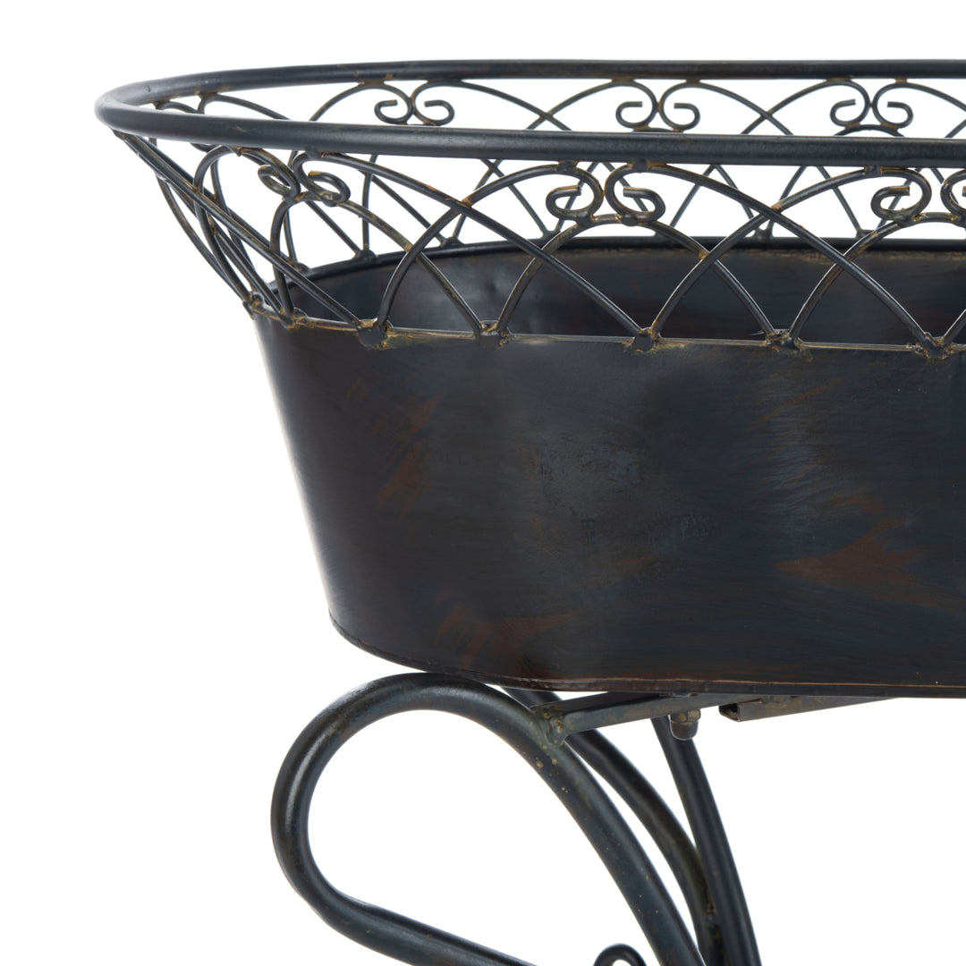 SAFAVIEH Outdoor Collection Hendrick Planters Black Rust Image 7