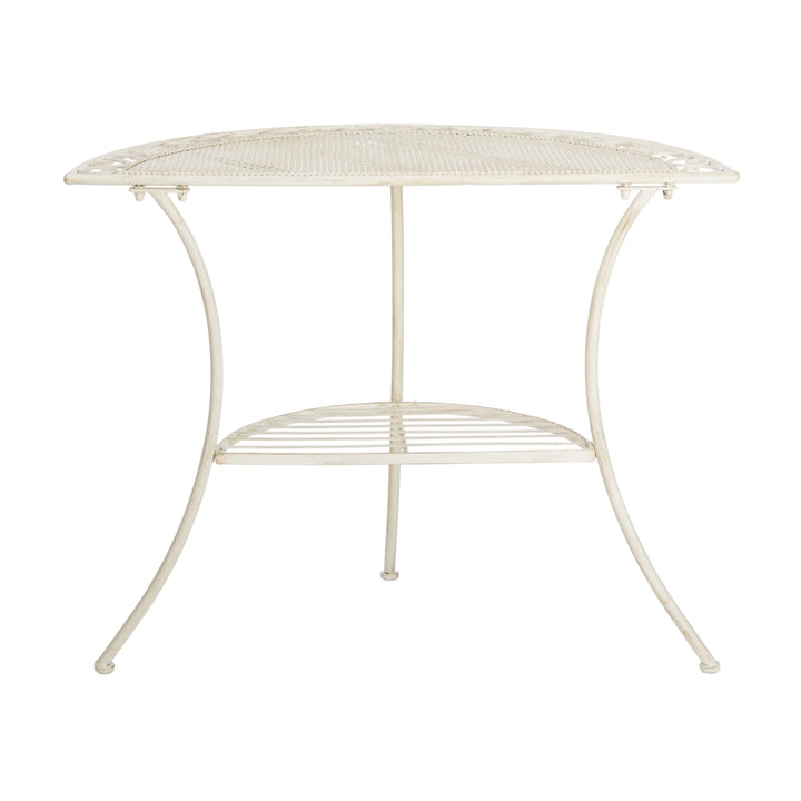 SAFAVIEH Outdoor Collection Genson End Table Pearl White Image 11