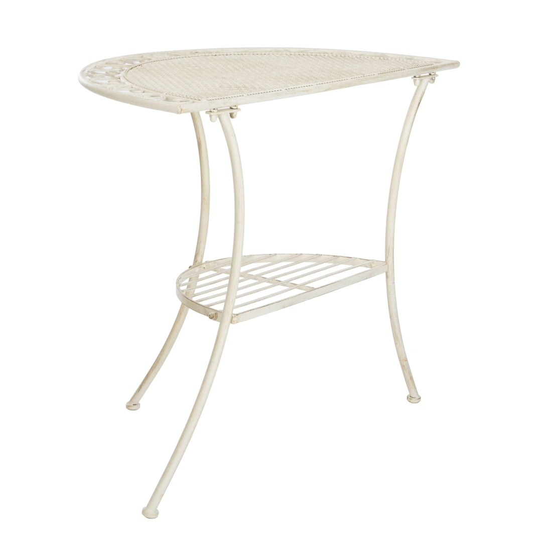 SAFAVIEH Outdoor Collection Genson End Table Pearl White Image 12