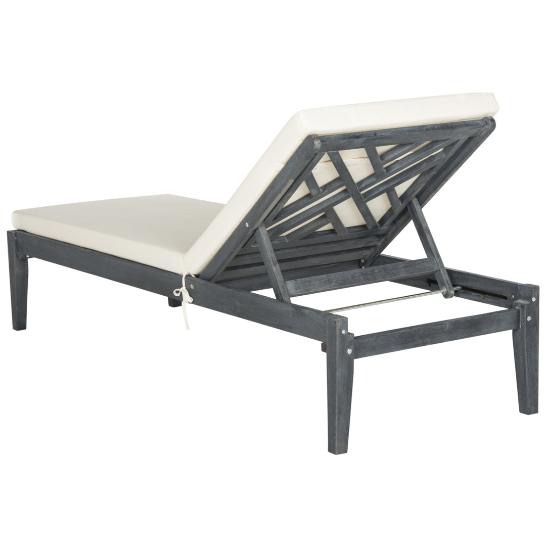 SAFAVIEH Outdoor Collection Azusa Chaise Sunlounger Ash Grey/Beige Image 5