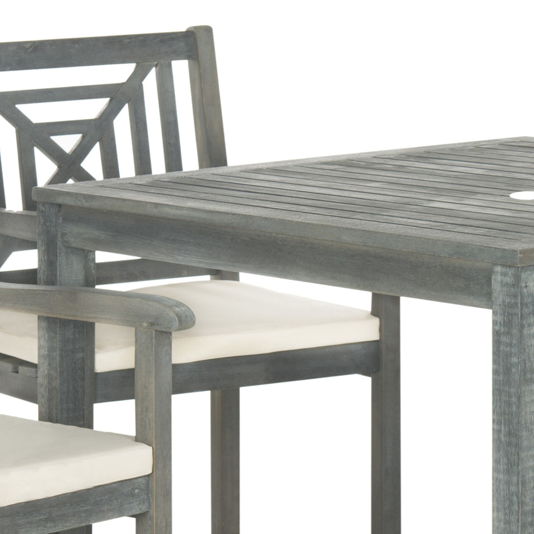 SAFAVIEH Outdoor Collection Del Mar 5-Piece Dining Set Ash Grey/Beige Image 4