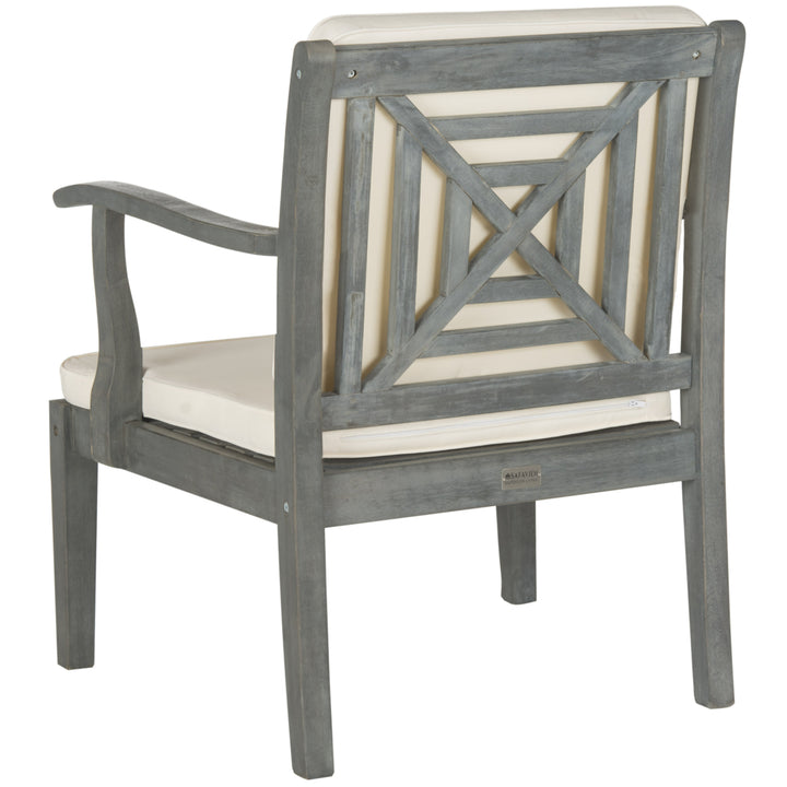 SAFAVIEH Outdoor Collection Del Mar 4-Piece Outdoor Set Ash Grey/Beige Image 4