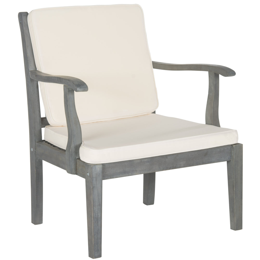 SAFAVIEH Outdoor Collection Montclair 4-Piece Patio Set Ash Grey/Beige Image 3