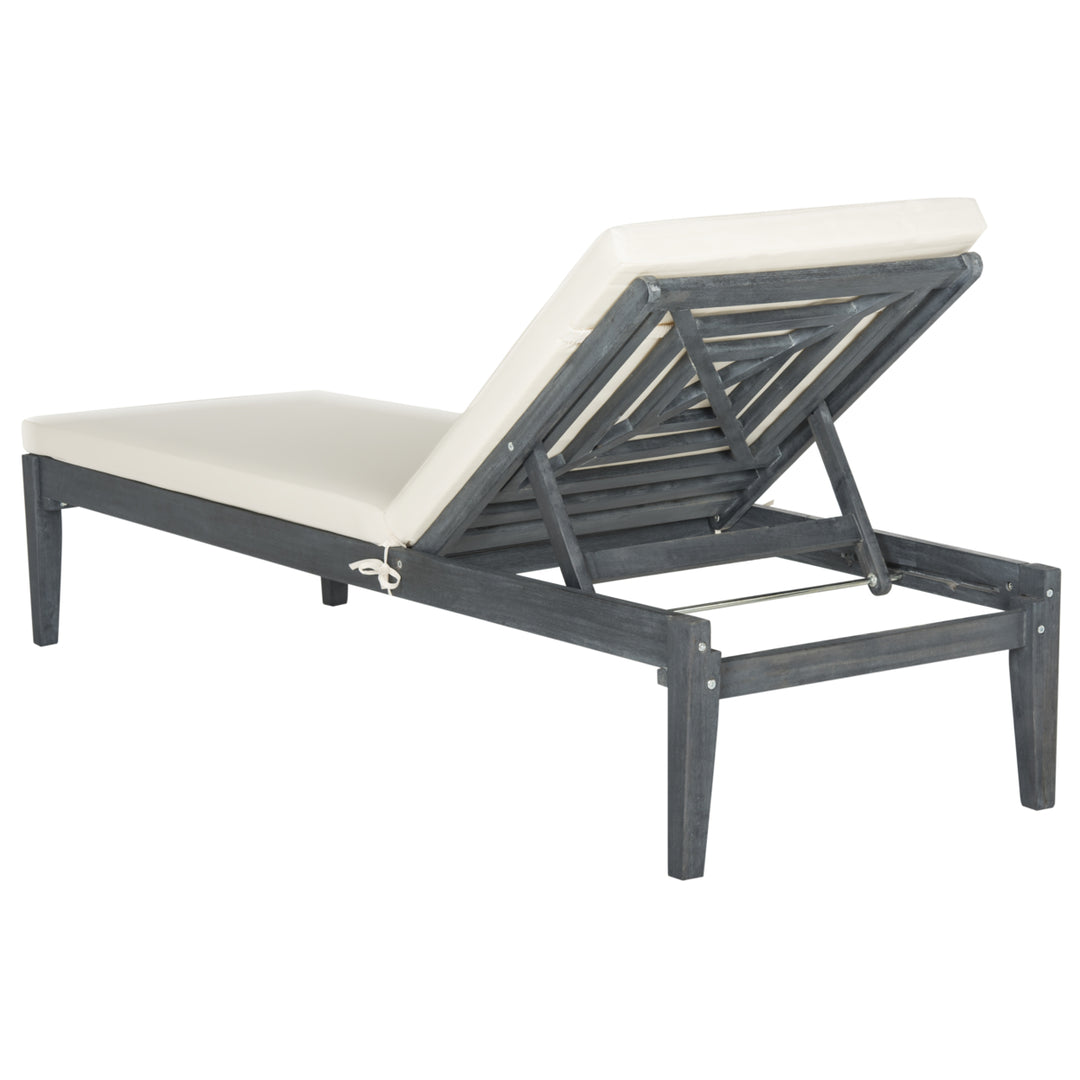 SAFAVIEH Outdoor Collection Arcata Chaise Sunlounger Ash Grey/Beige Image 6