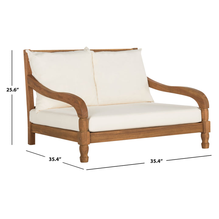 SAFAVIEH Outdoor Collection Pomona Lounger Natural/Beige Image 4