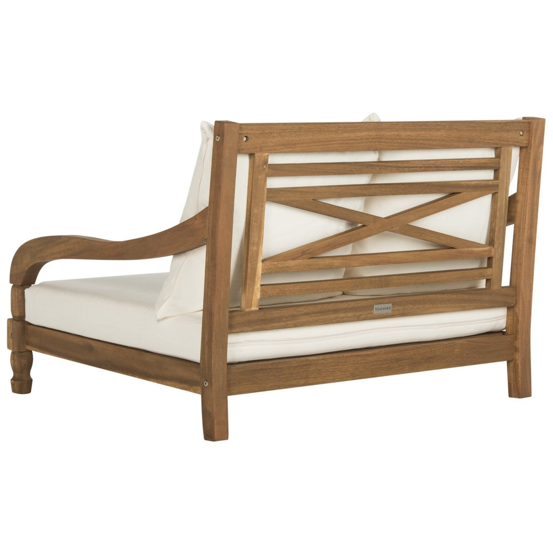 SAFAVIEH Outdoor Collection Pomona Lounger Natural/Beige Image 7