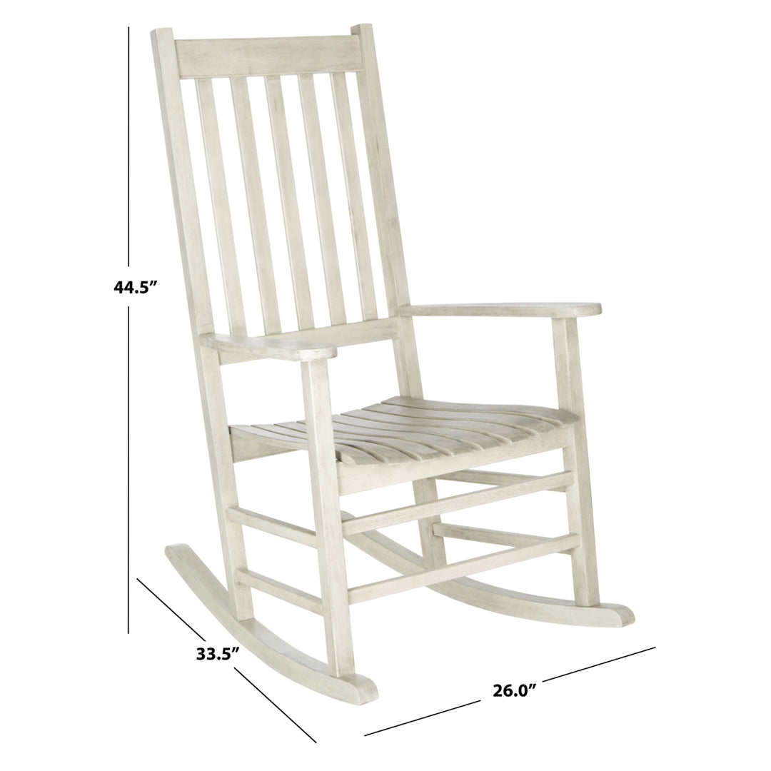 SAFAVIEH Outdoor Collection Shasta Rocking Chair White Wash Image 4