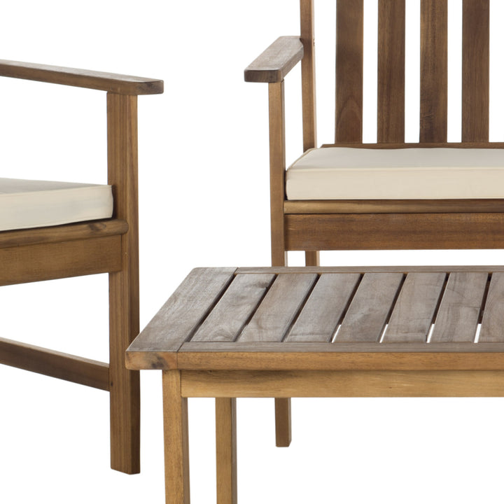 SAFAVIEH Outdoor Collection Burbank 4-Piece Patio Set Natural/Beige Image 5