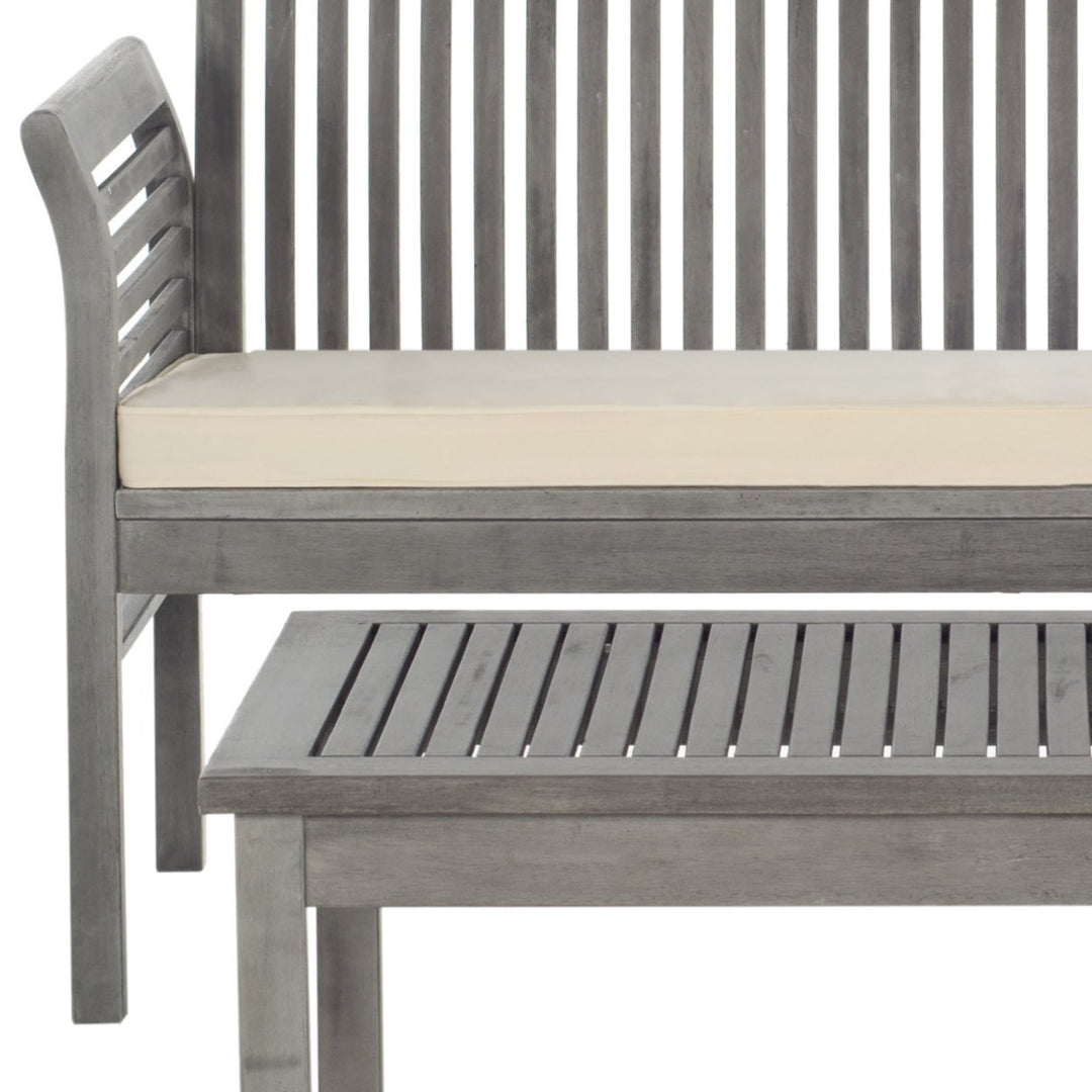 SAFAVIEH Outdoor Collection Carson 4-Piece Patio Set Grey Wash/Beige Image 7