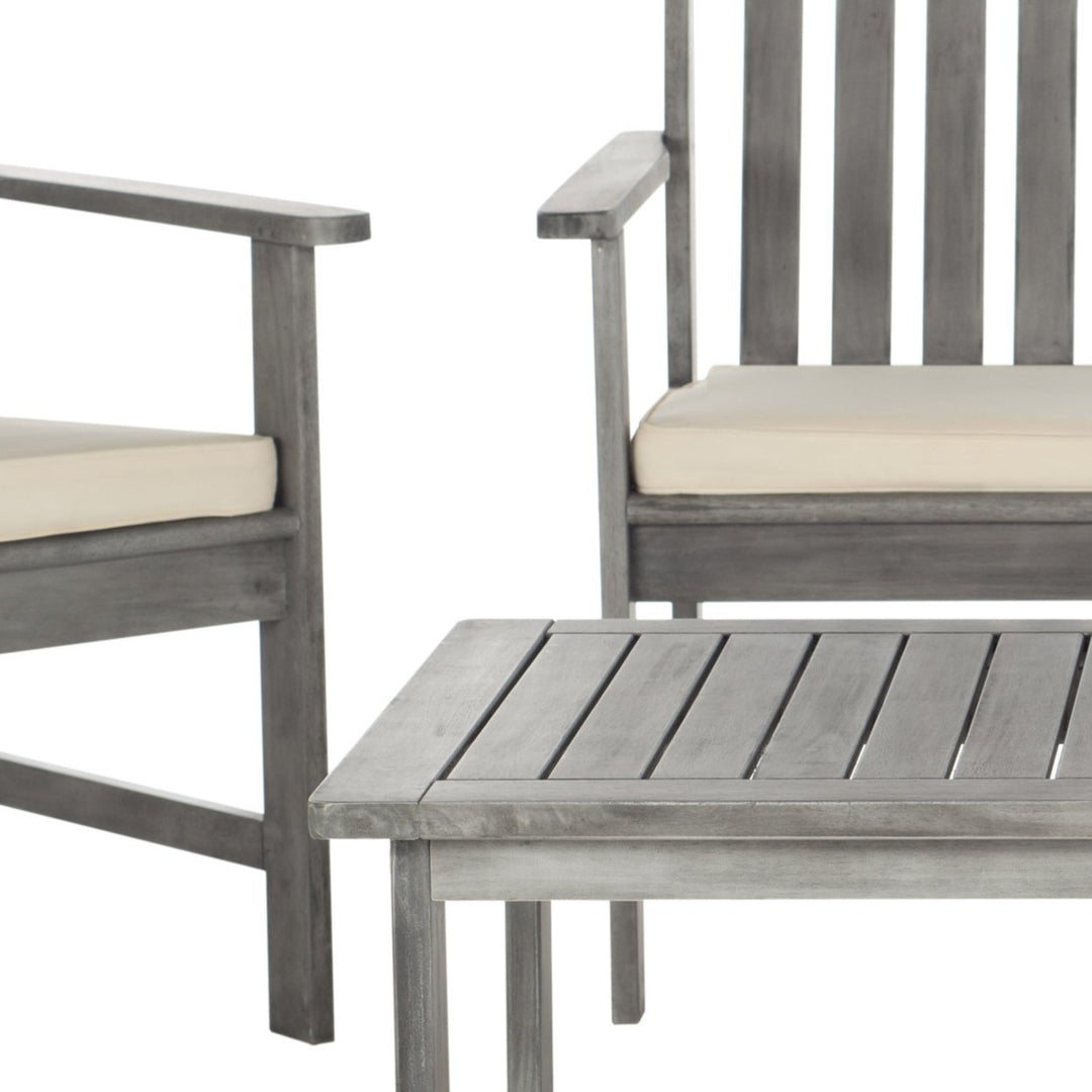 SAFAVIEH Outdoor Collection Burbank 4-Piece Patio Set Grey Wash/Beige Image 6