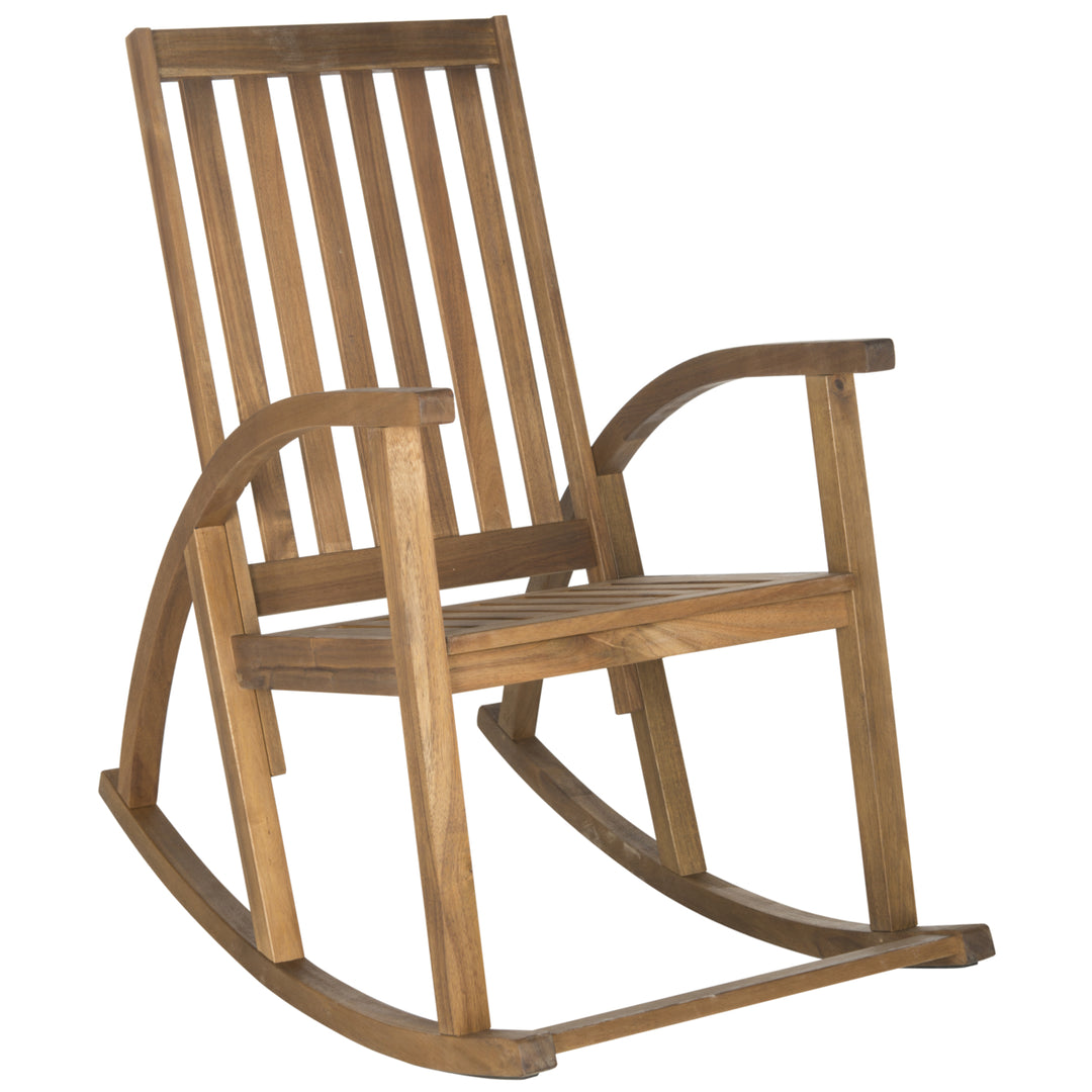 SAFAVIEH Outdoor Collection Clayton Rocking Chair Natural Image 3