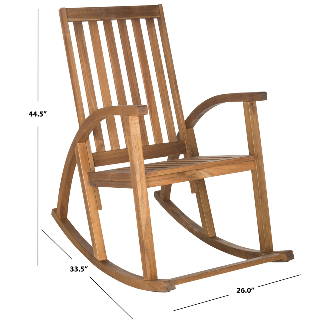 SAFAVIEH Outdoor Collection Clayton Rocking Chair Natural Image 6