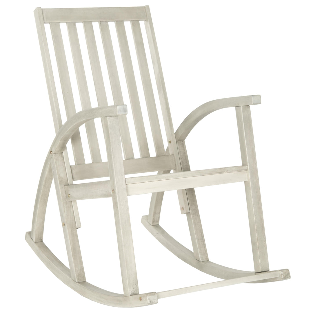 SAFAVIEH Outdoor Collection Clayton Rocking Chair White Wash Image 2