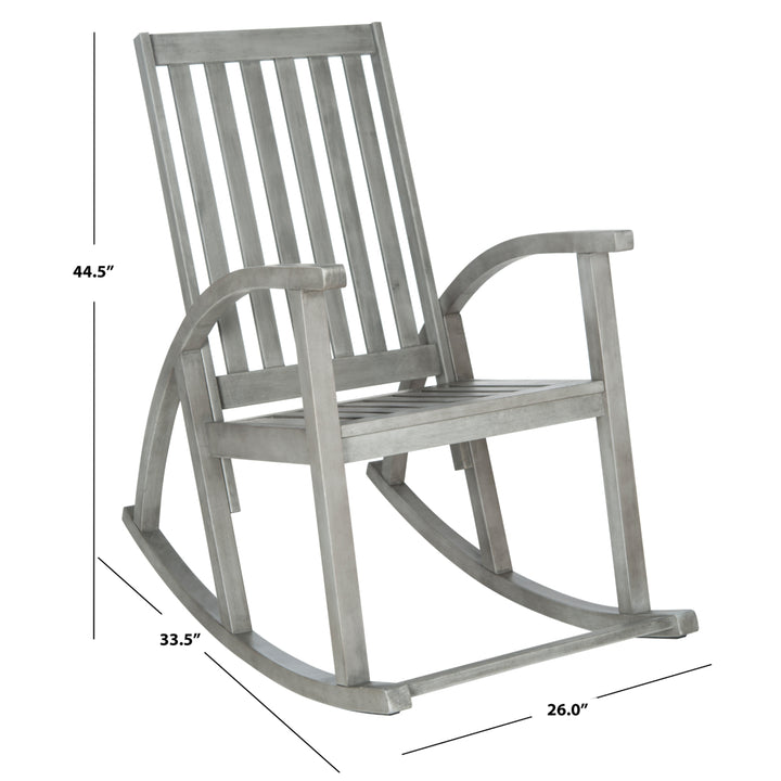 SAFAVIEH Outdoor Collection Clayton Rocking Chair Grey Wash Image 5