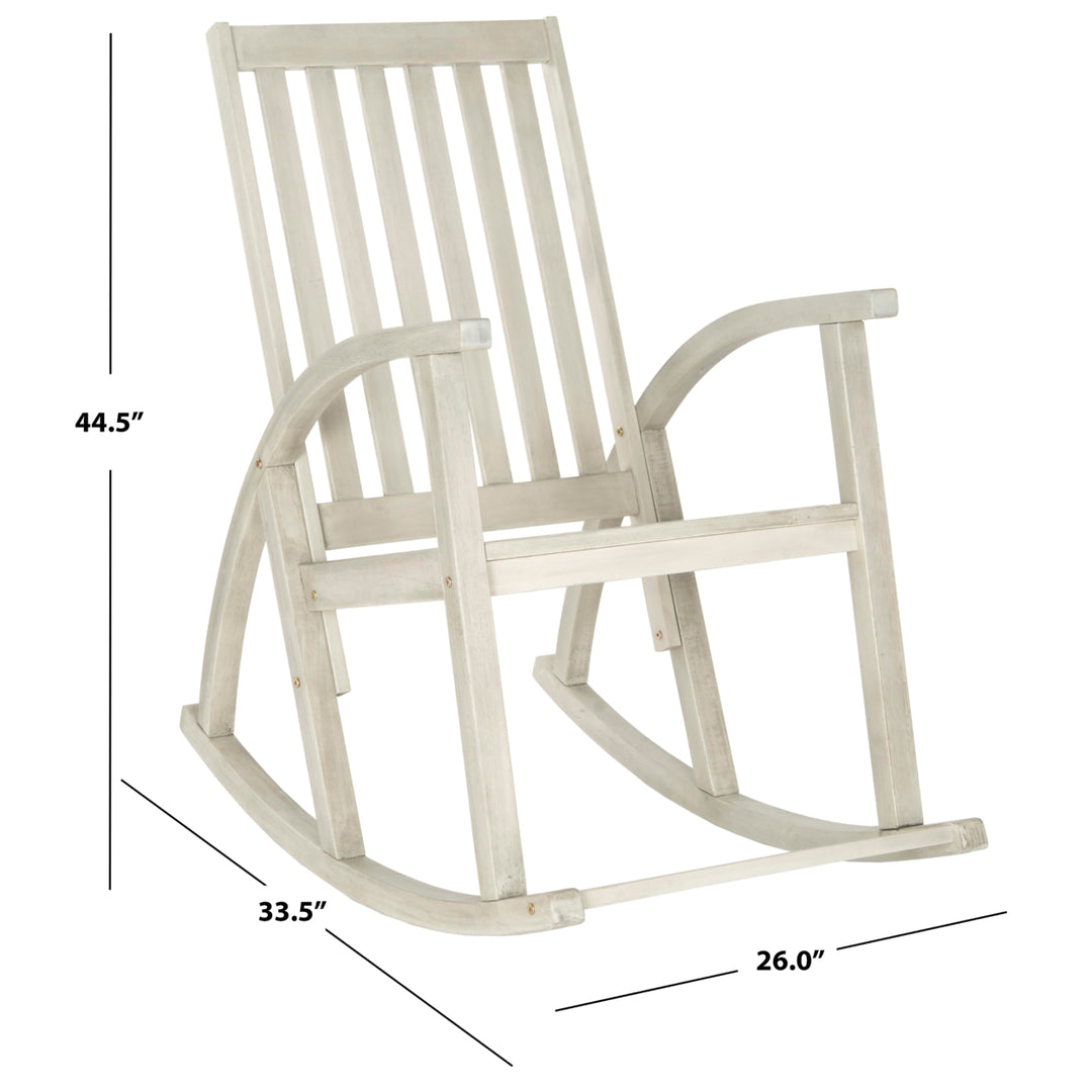 SAFAVIEH Outdoor Collection Clayton Rocking Chair White Wash Image 5