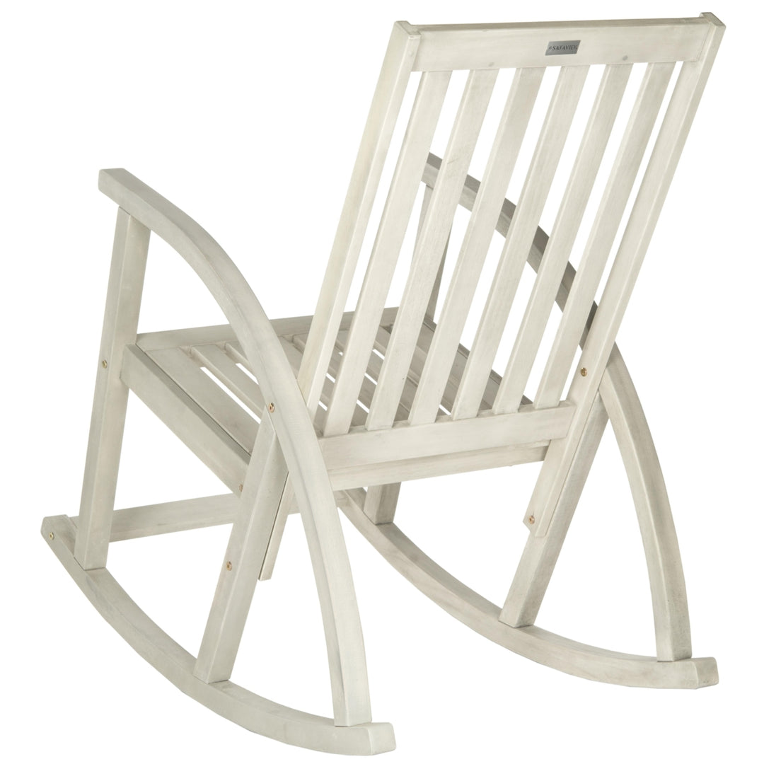 SAFAVIEH Outdoor Collection Clayton Rocking Chair White Wash Image 7