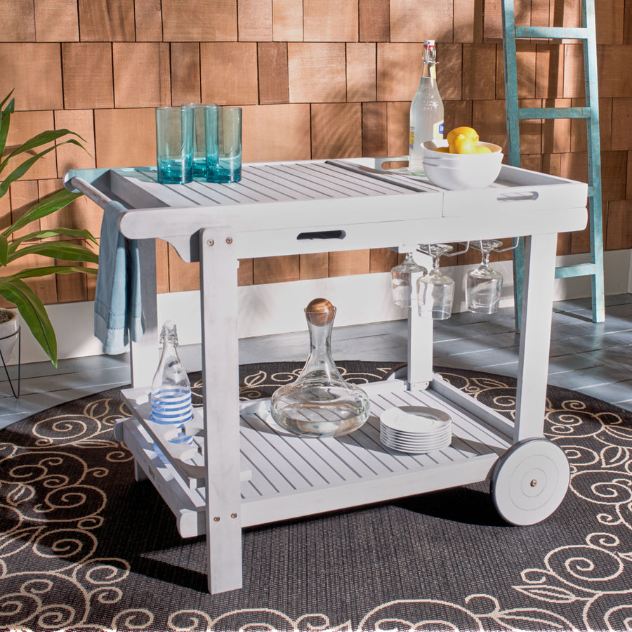 SAFAVIEH Outdoor Collection Orland Tea Trolley Grey Image 1