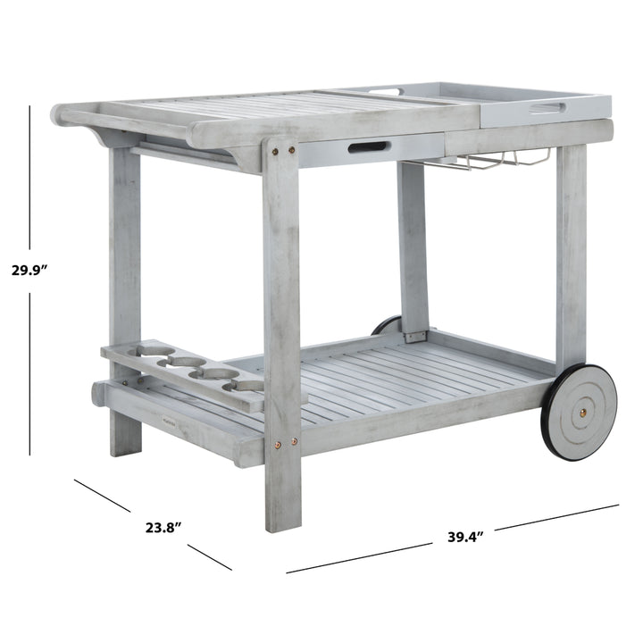 SAFAVIEH Outdoor Collection Orland Tea Trolley Grey Image 7