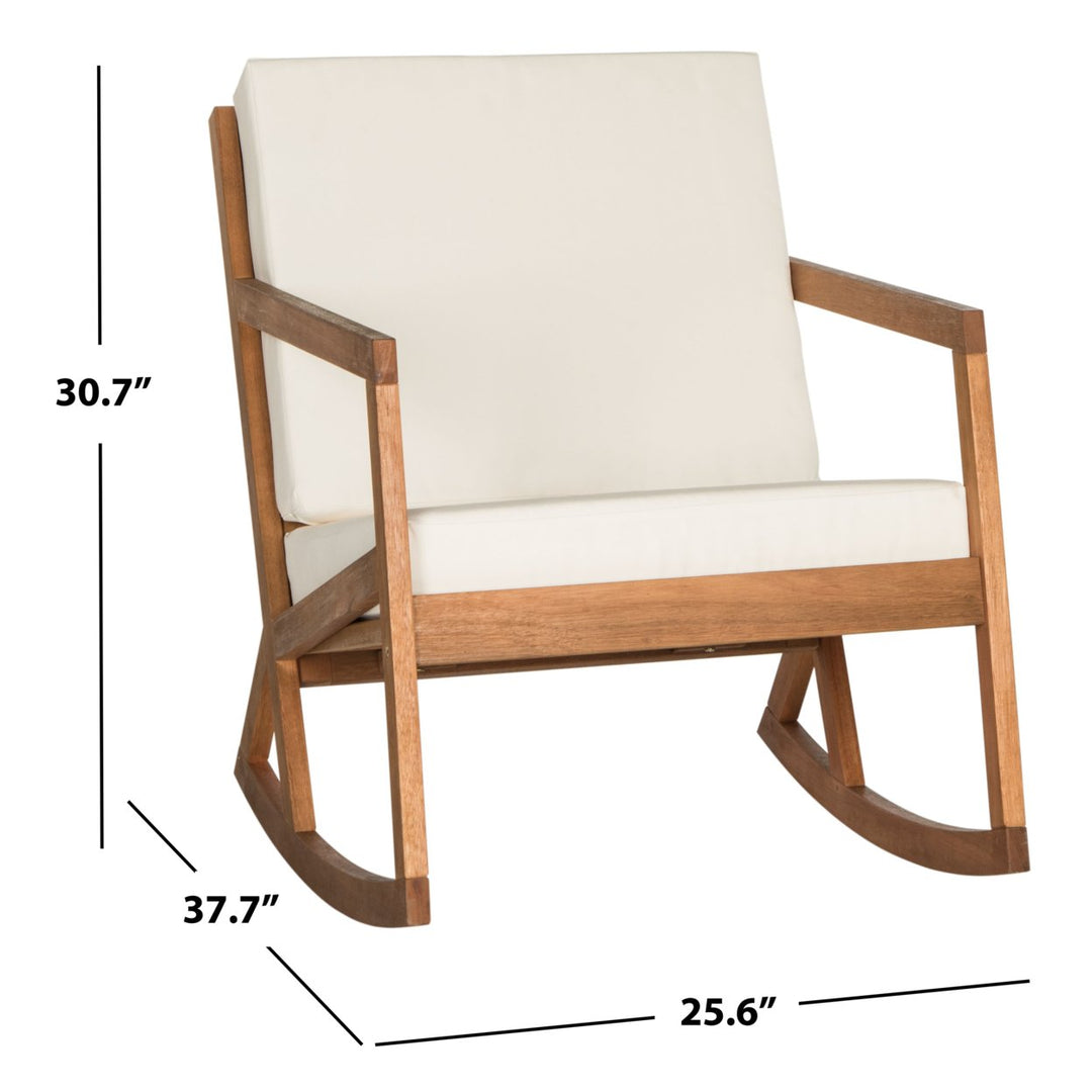 SAFAVIEH Outdoor Collection Vernon Rocking Chair Natural/Beige Image 6