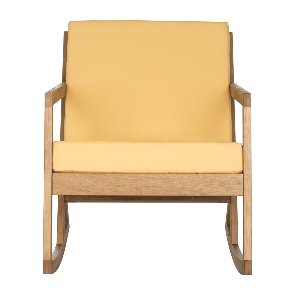 SAFAVIEH Outdoor Collection Vernon Rocking Chair Natural/Yellow Image 2