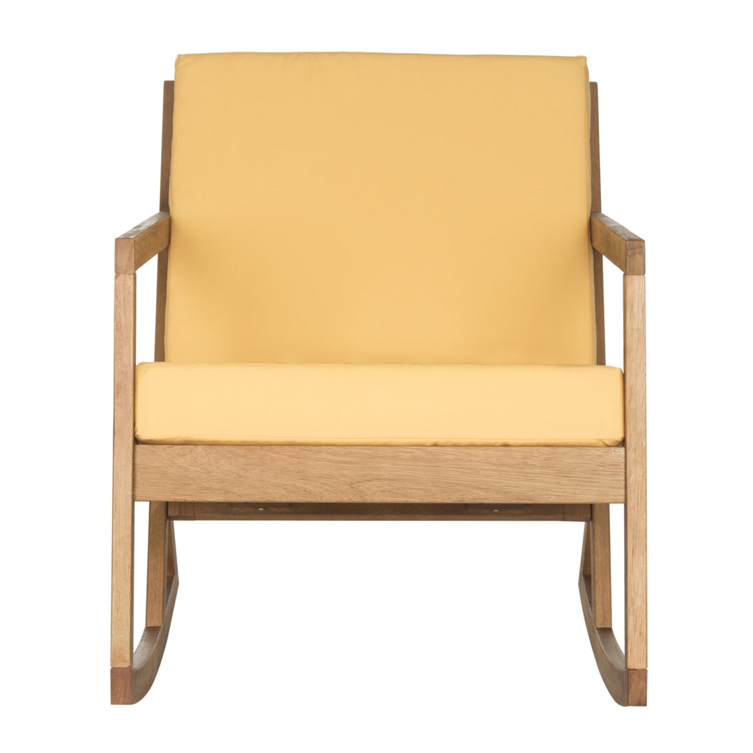 SAFAVIEH Outdoor Collection Vernon Rocking Chair Natural/Yellow Image 2