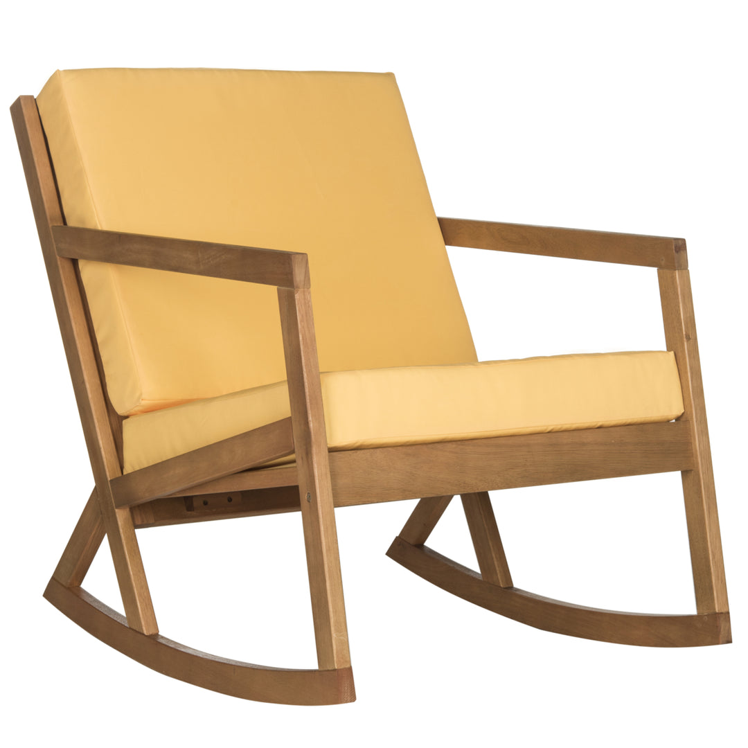 SAFAVIEH Outdoor Collection Vernon Rocking Chair Natural/Yellow Image 3