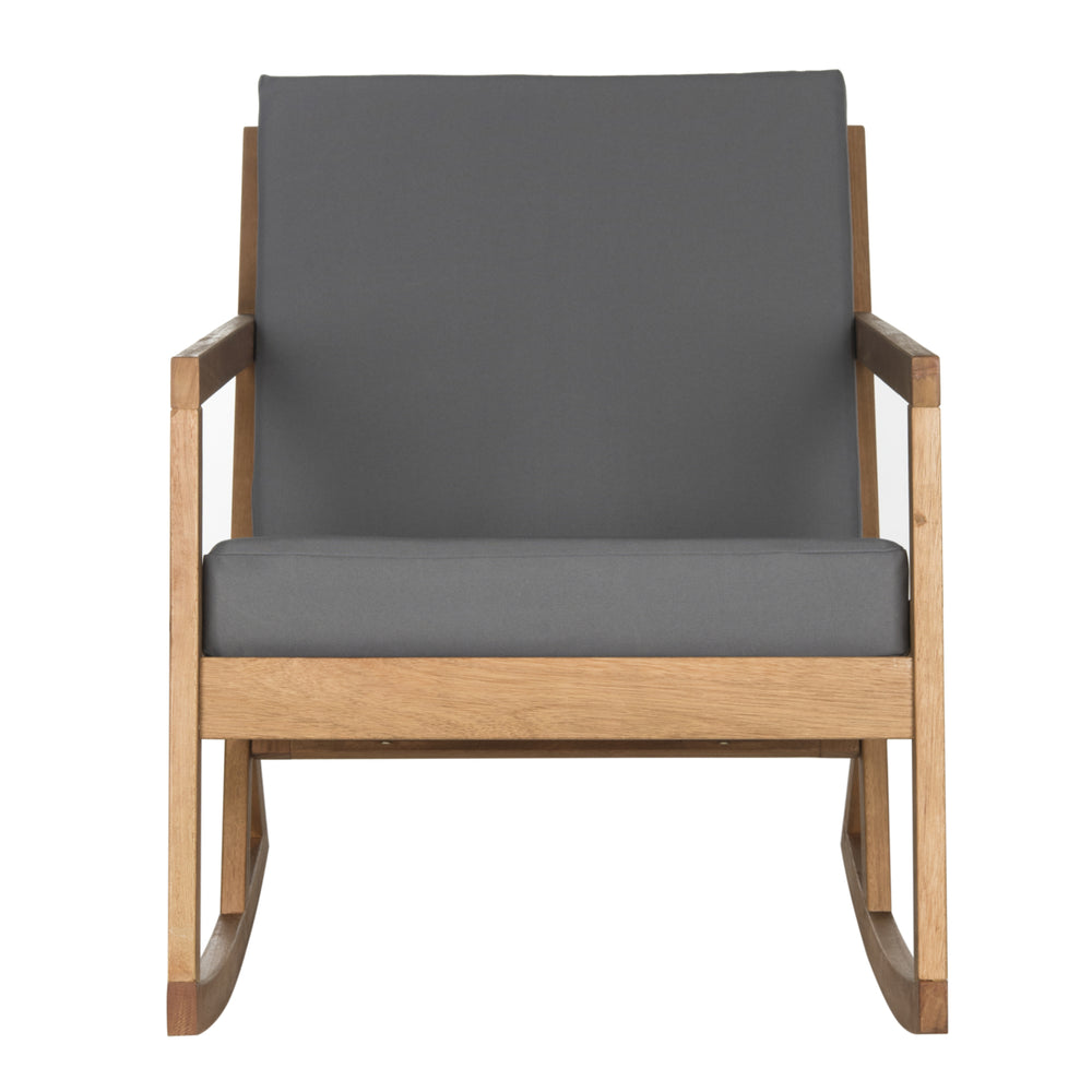 SAFAVIEH Outdoor Collection Vernon Rocking Chair Natural/Grey Image 2