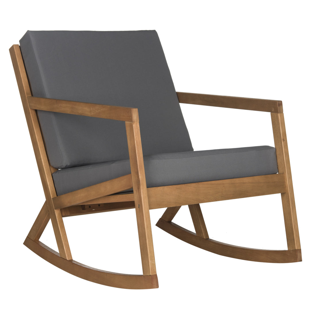 SAFAVIEH Outdoor Collection Vernon Rocking Chair Natural/Grey Image 3