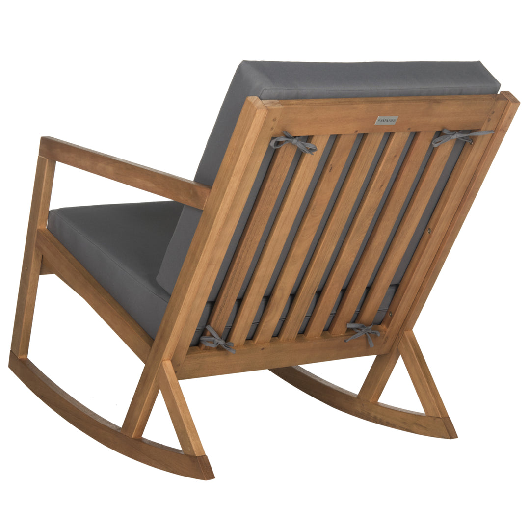 SAFAVIEH Outdoor Collection Vernon Rocking Chair Natural/Grey Image 9