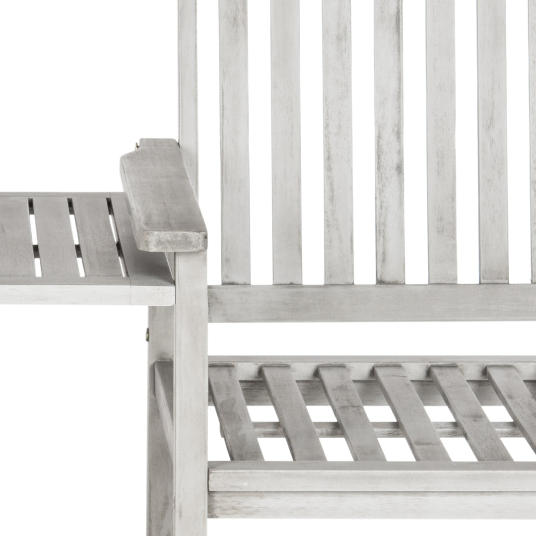 SAFAVIEH Outdoor Collection Brea Twin Seat Bench Grey Image 7