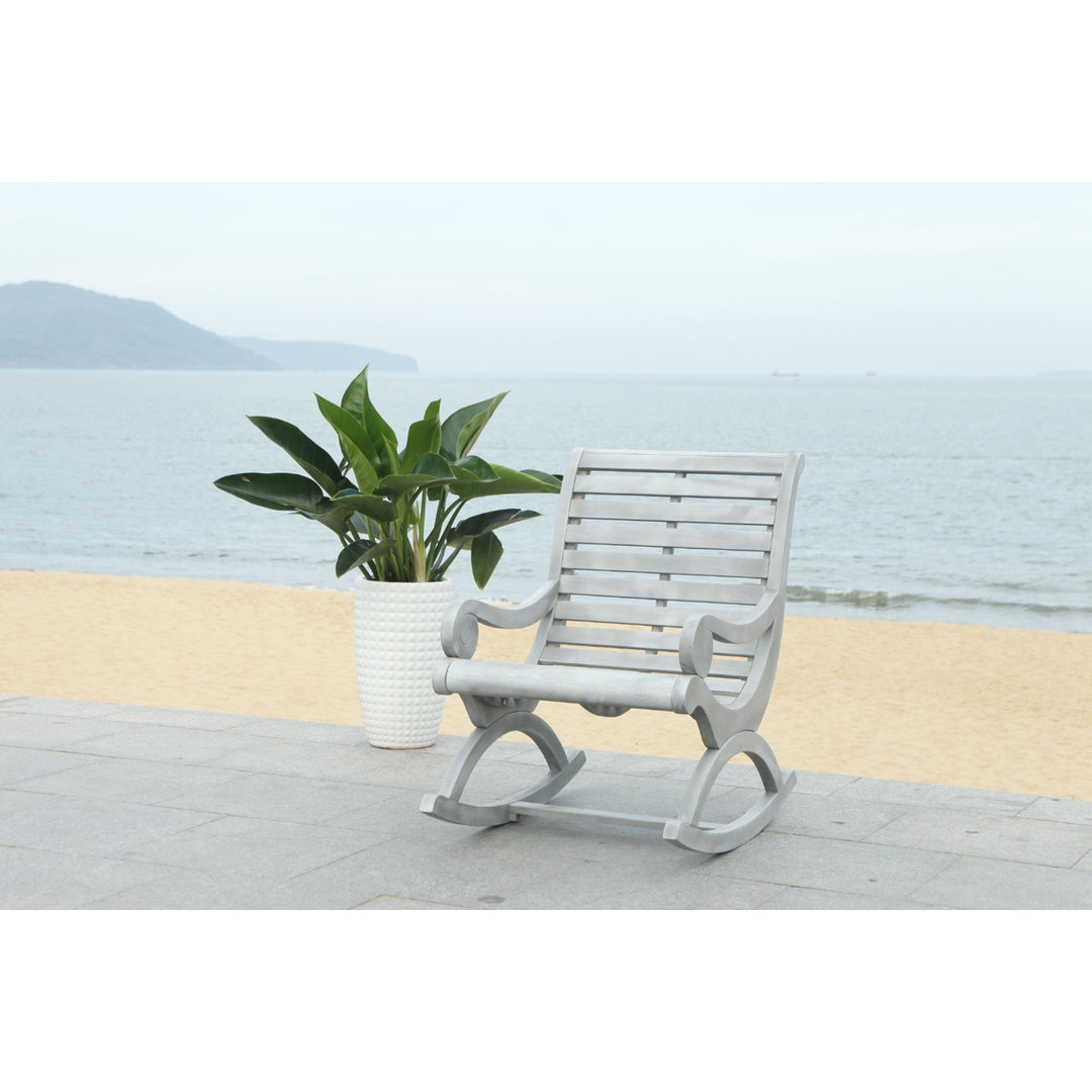 SAFAVIEH Outdoor Collection Sonora Rocking Chair Ash Grey Image 1